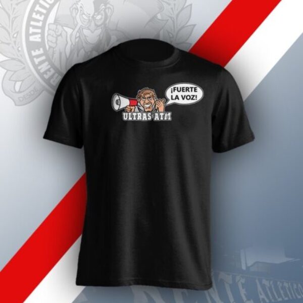 Camiseta negra "Fuerte la Voz"